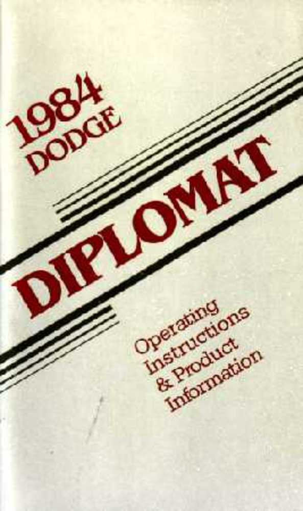 bishko automotive literature 1984 Dodge Diplomat Owners Manual User Guide Operator Book Fuses Fluids OEM