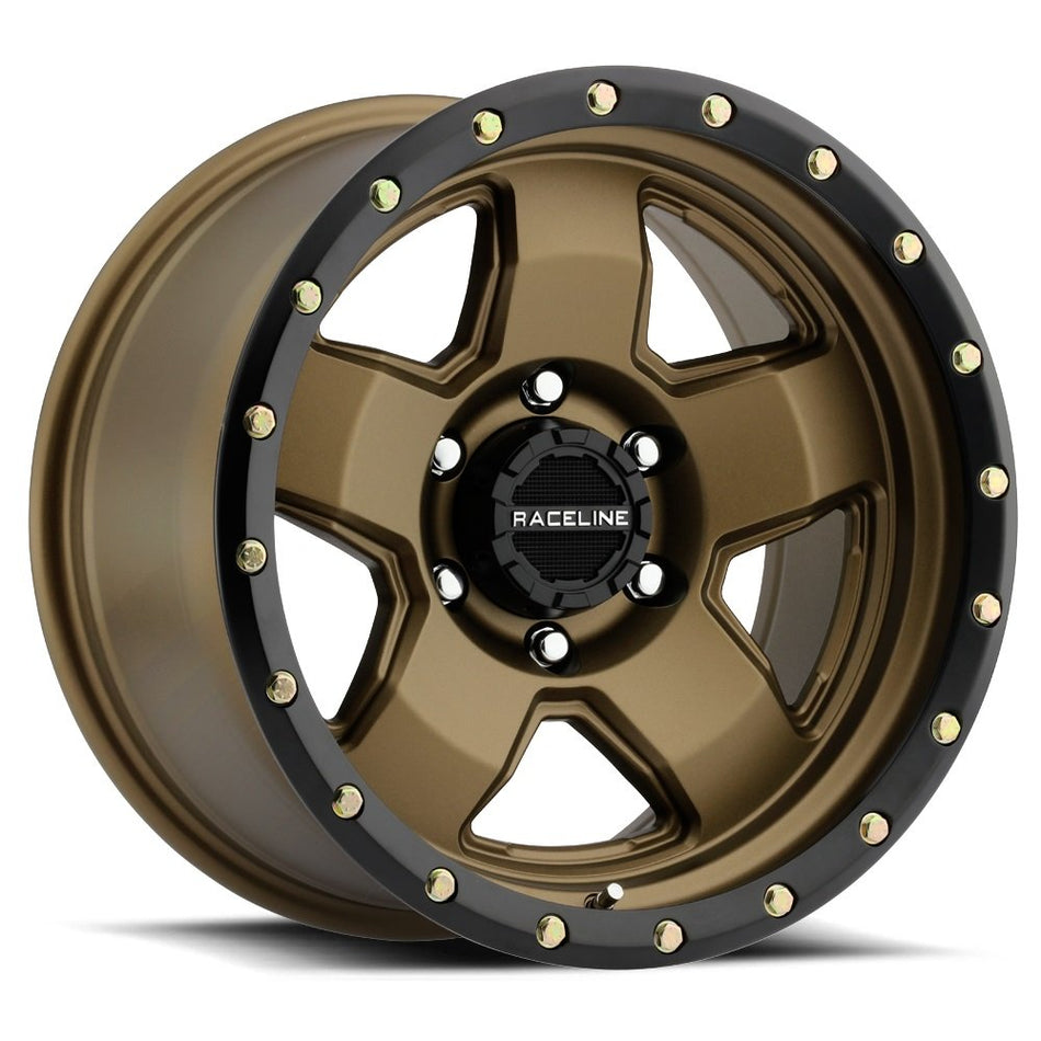 RACELINE 937BZ COMBAT Custom Wheel - 17x9, -12 Offset, 5x139.7 Bolt Pattern, 107.95mm Hub - Matte Bronze Rim