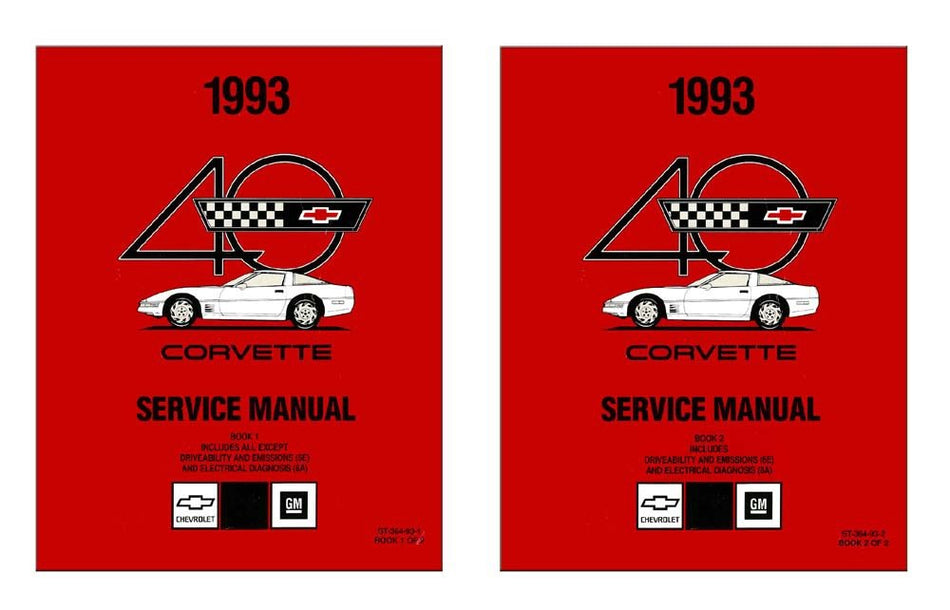 bishko automotive literature 1993 Corvette Shop Service Repair Manual Book Engine Drivetrain Electrical OEM