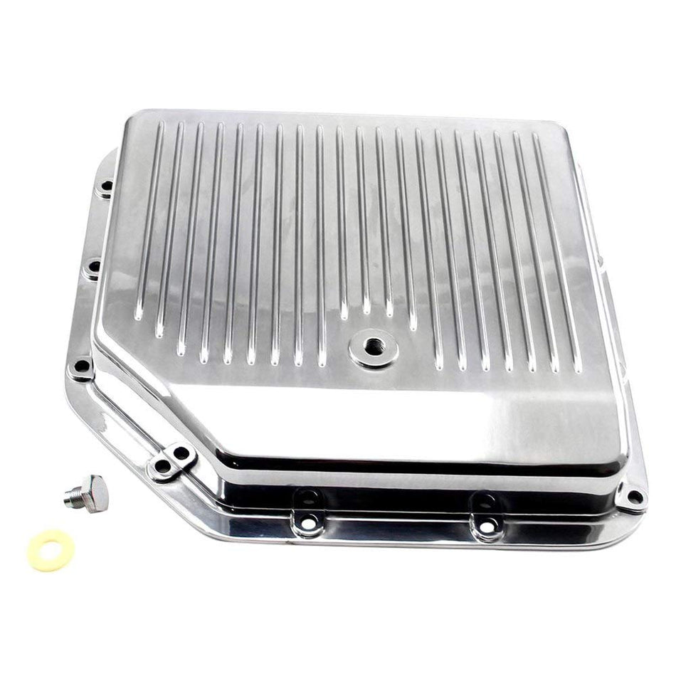 PCE by Speedmaster PCE221.1004 Turbo TH350 Finned Aluminum Transmission Oil Pan Set Polished