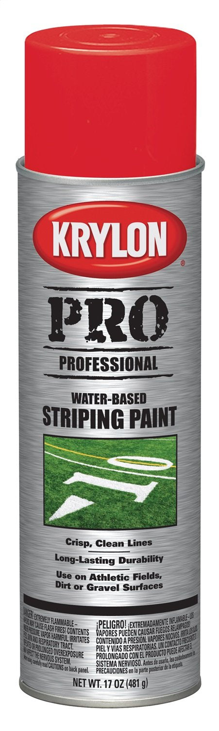 Krylon K05918000 Professional Striping Paint - Water Based, Athletic Field Red, 17 Ounce