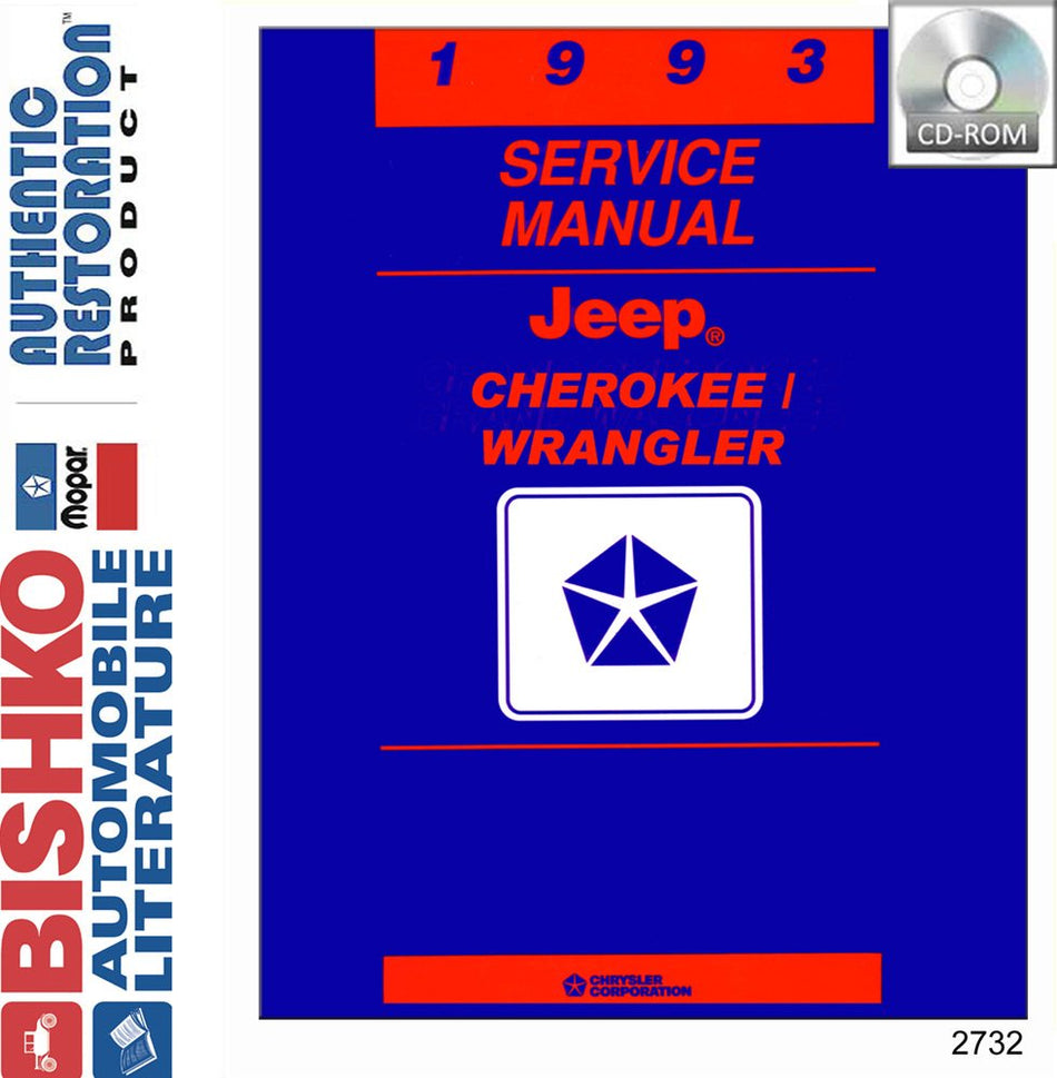 bishko automotive literature 1993 Jeep Cherokee Wrangler Shop Service Repair Manual CD Engine Electrical