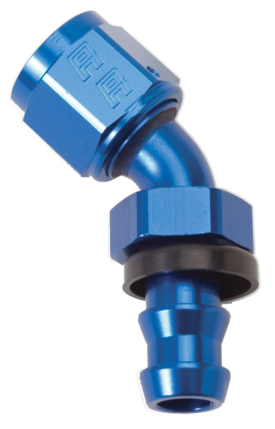 Russell 624100 Twist-Lok Red/Blue Anodized Aluminum -10AN 45-Degree Hose End