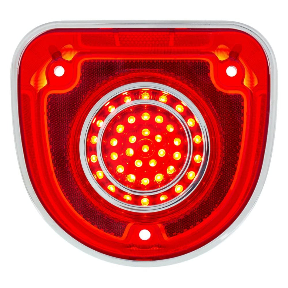 United Pacific 40 LED Tail Light W/3 Stainless Steel Trim For 1968 Chevy Caprice & Impala