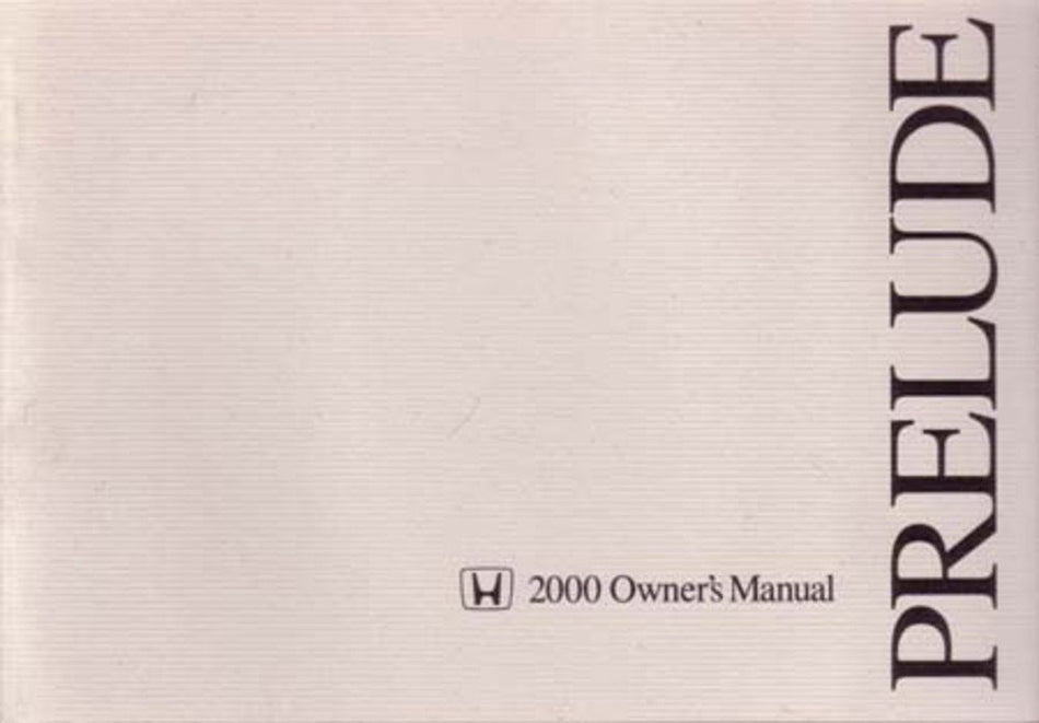 bishko automotive literature 2000 Honda Prelude Owners Manual User Guide Reference Operator Book Fuses Fluids