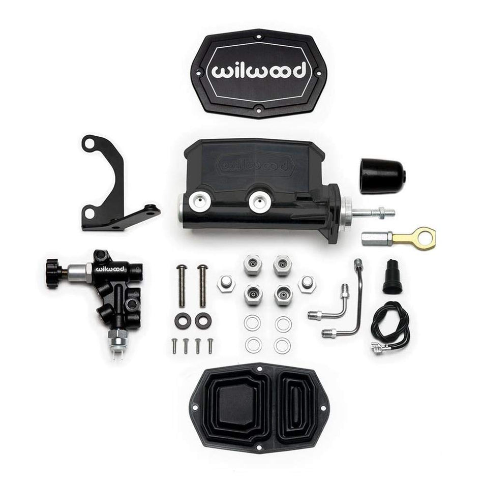 Wilwood 261-15544-BK Compact Tandem M/C w/Bracket and Valve