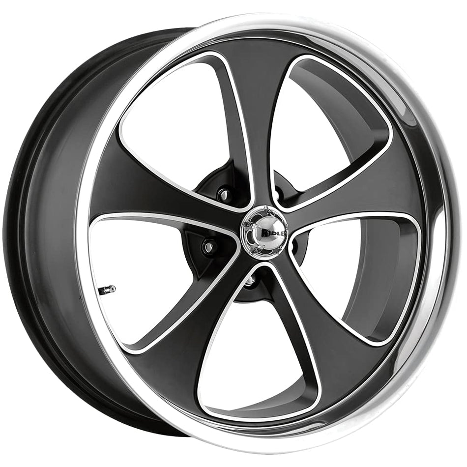 645 17x7, Bolt Pattern: 5x4.5/, Offset: 0, MATTE BLACK/MACHINED FACE/POLISHED LIP, set of 1