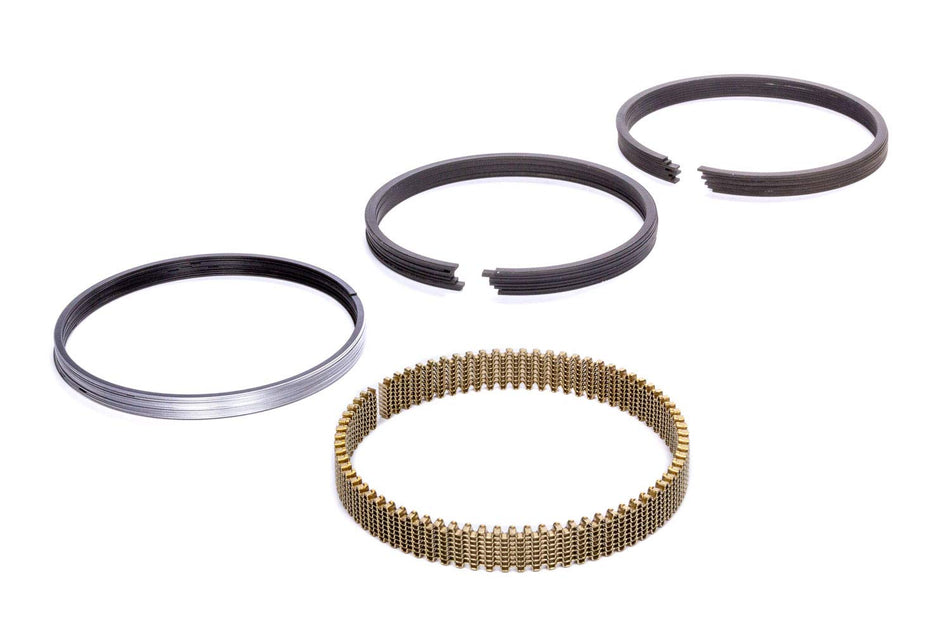 HASTINGS Piston Rings, 3.927 in Bore, 1.2 x 1.2 x 3.0 mm Thick, Standard Tension, Stainless Steel, 8 Cylinder, Kit