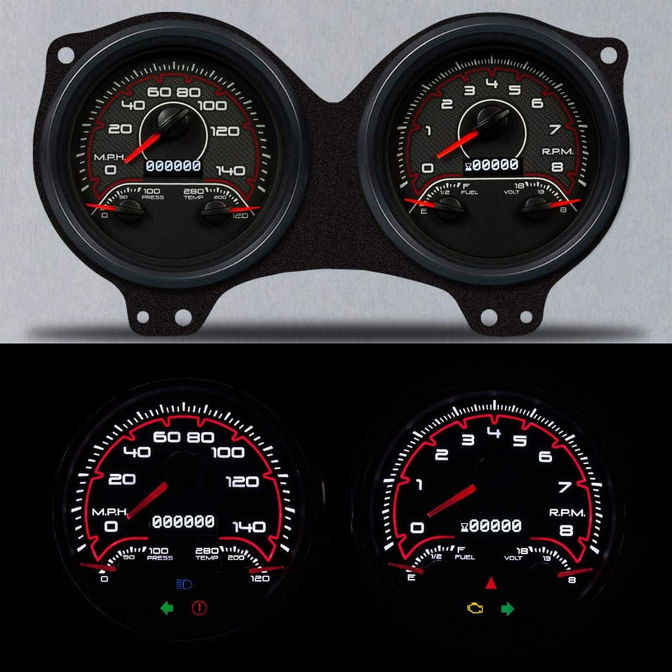 New Vintage USA 69691-06 69 Firebird CFR Series Gauge Set, Red