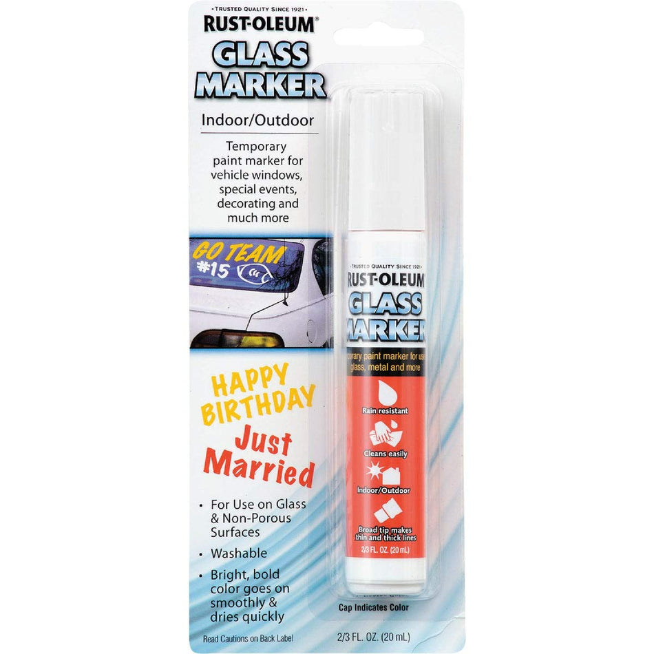 Rust-Oleum White Broad Tip Glass Marker 1 pk