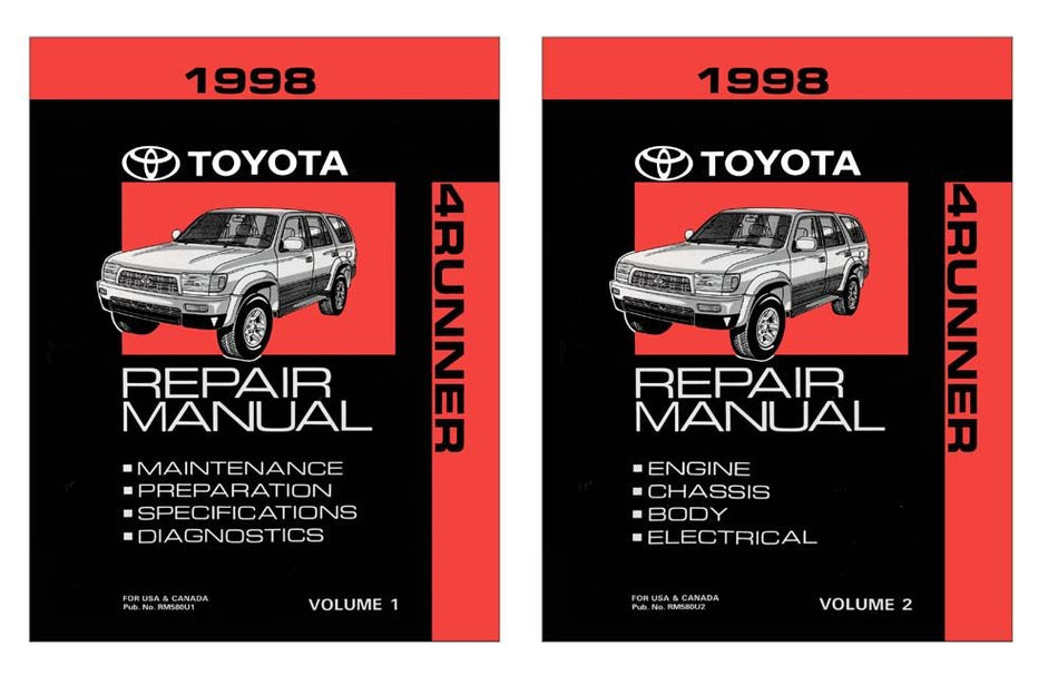 bishko automotive literature 1998 Toyota 4-Runner Shop Service Repair Manual Book Engine Drivetrain OEM