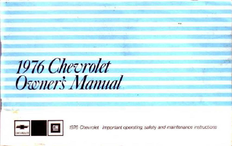 bishko automotive literature 1976 Chevrolet Caprice Impala Owners Manual User Guide Reference Operator Book