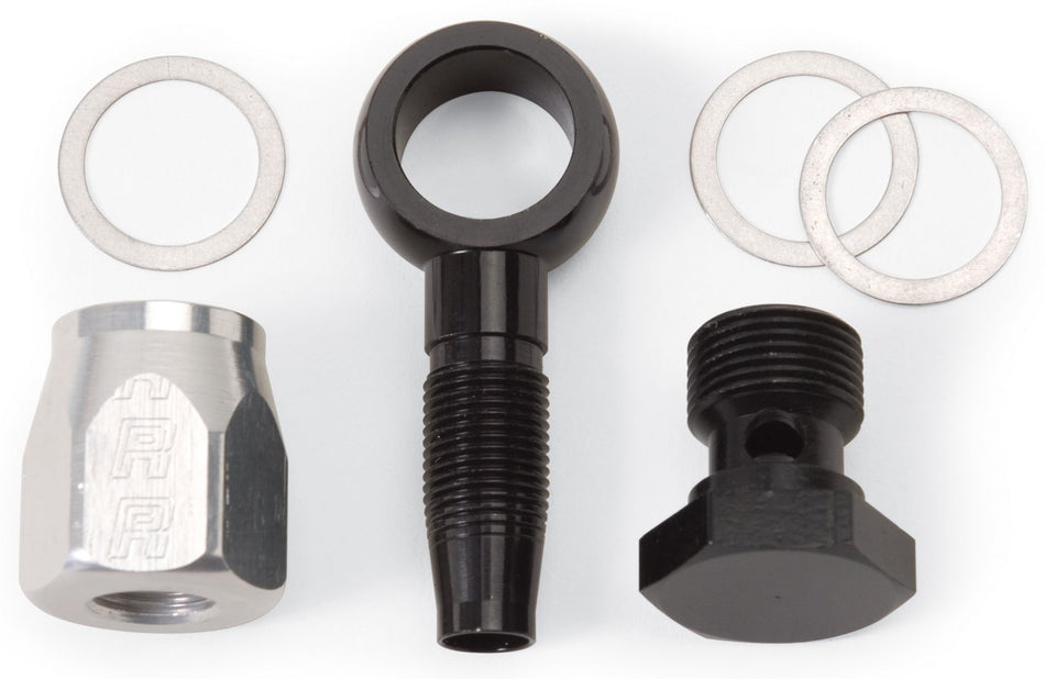 Edelbrock 640233 Male #6 To 9/16-24 Thread Single Feed Holley Fitting Black