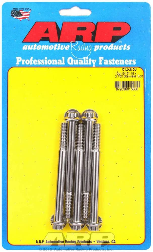 Autoracing Products 612-3750 S/S Bolt Kit - 12pt. (5) 5/16-18 x 3.750