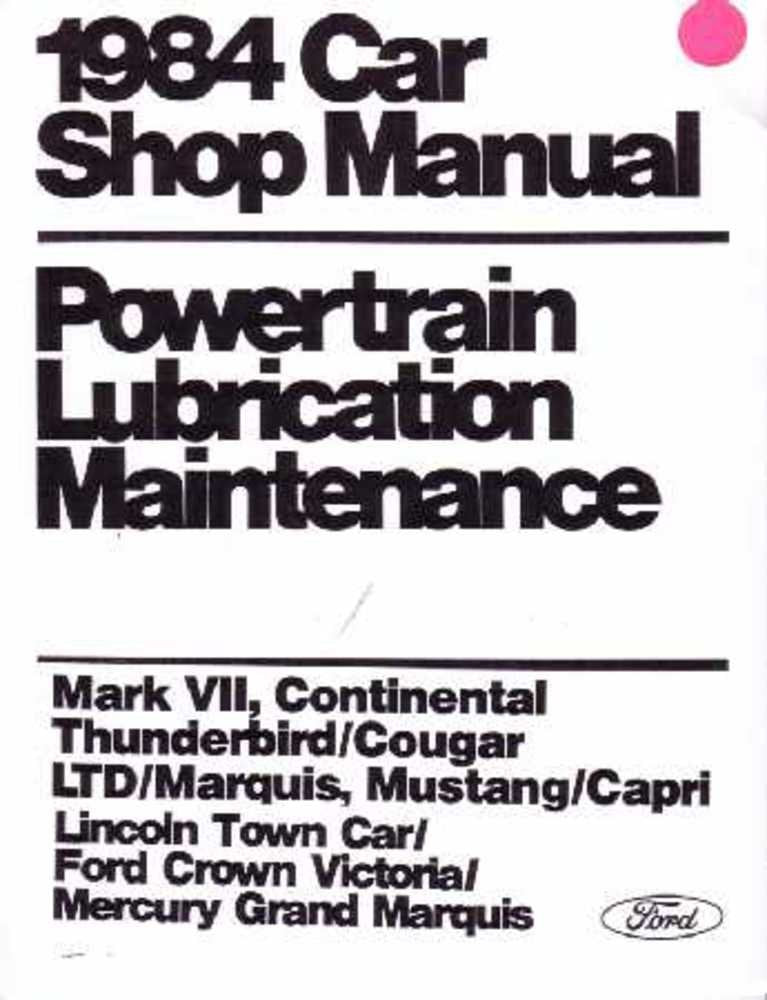 bishko automotive literature 1984 Capri Ltd Mustang Thunderbird Shop Service Repair Manual Book Engine