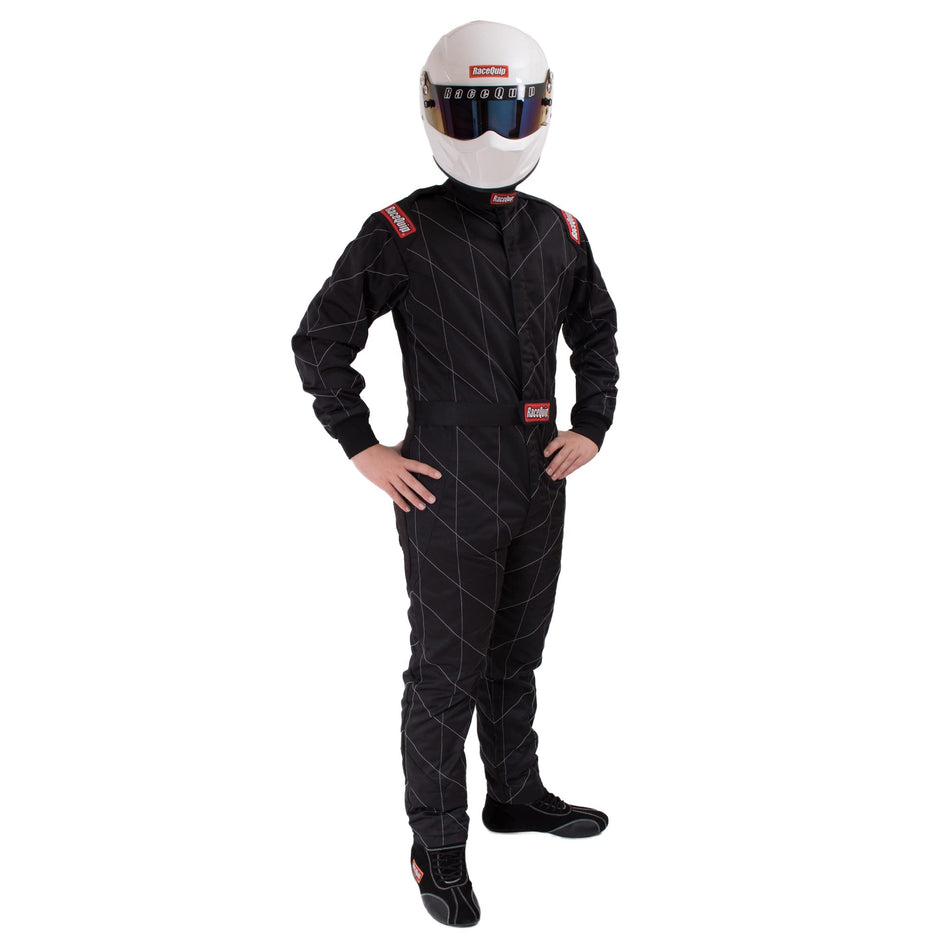 RaceQuip Chevron-5 One Piece Multi Layer Racing Driver Fire Suit SFI 3.2A / 5 Rated Black 2XL 91609079