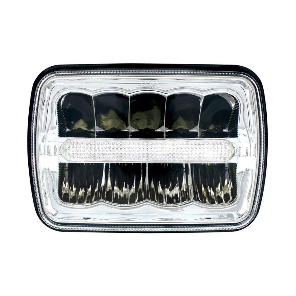 United Pacific 34122-9 High Power Headlight - Lh Or Rh, 5 X 7 In. Rectangle, Black Housing, High/Low Beam, With 6 Brig