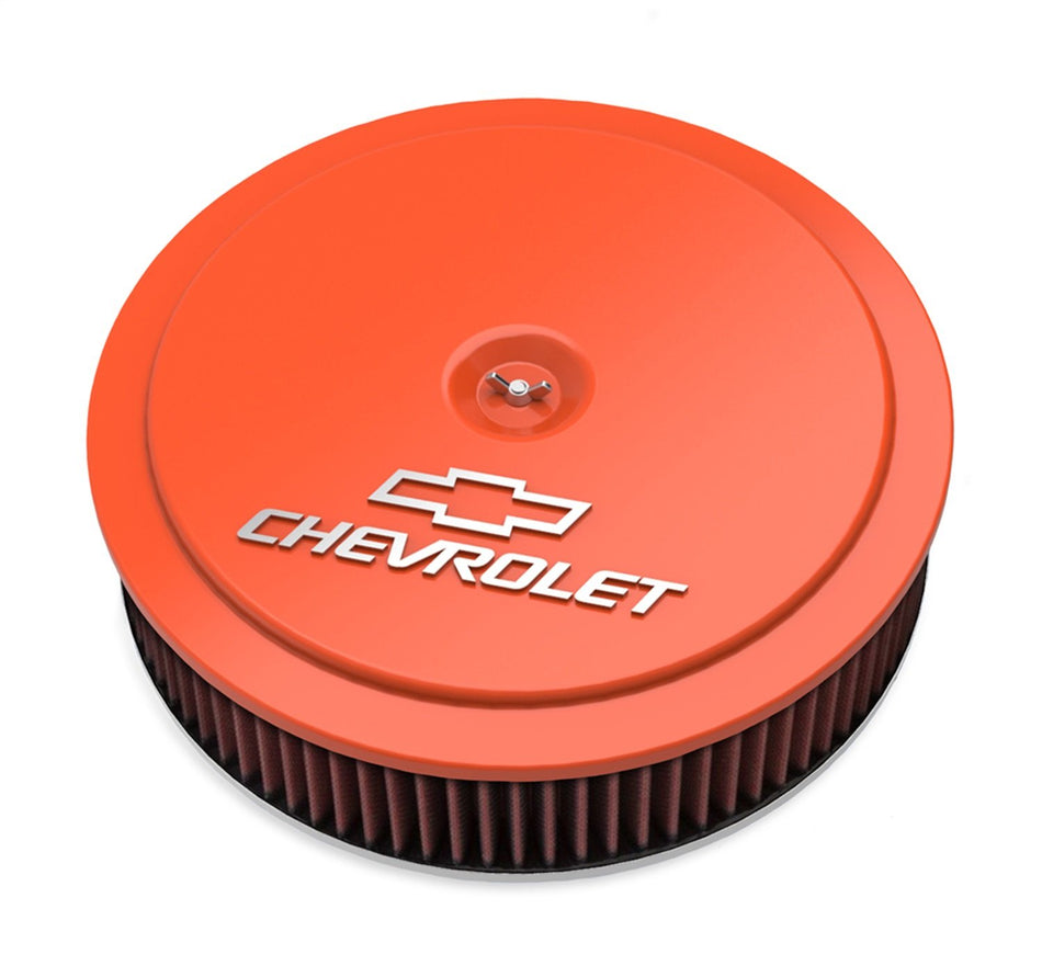 Holley Gm Muscle Series Air Cleaner, Finned, 14X3 Prem Orng
