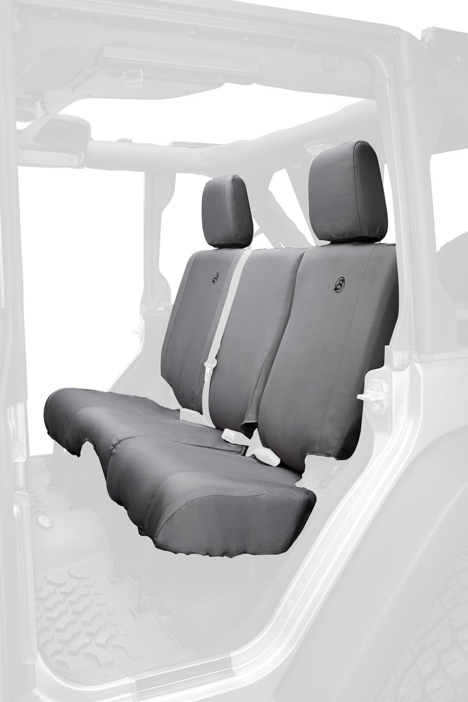 Bestop 2928409 Charcoal Rear Seat Covers - Jeep 2013-2018 Wrangler Unlimited, 2007 Unlimited; Fit Factory Rear Seats