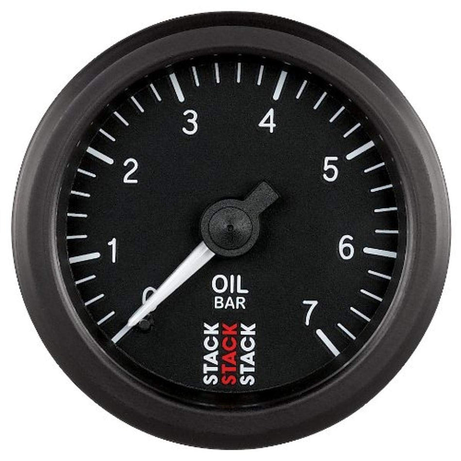 Stack ST3101 Black 52mm M10 Male 0-7 Bar Mechanical Oil Pressure Gauge