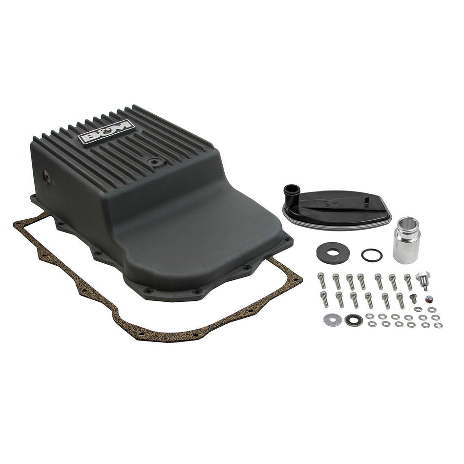 B&M 71395 Hi-Tek Transmission Pan Black
