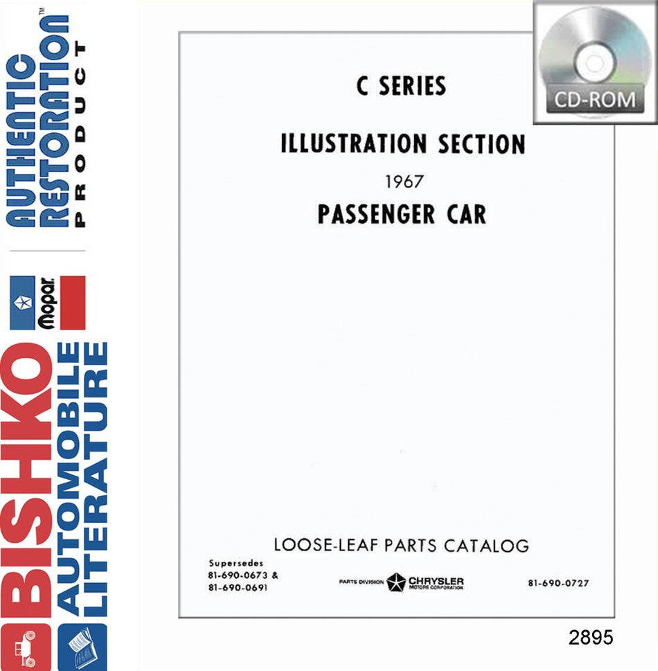bishko automotive literature 1967 Mopar Chrysler Dodge DeSoto Plymouth Parts Numbers Book List CD Interchange