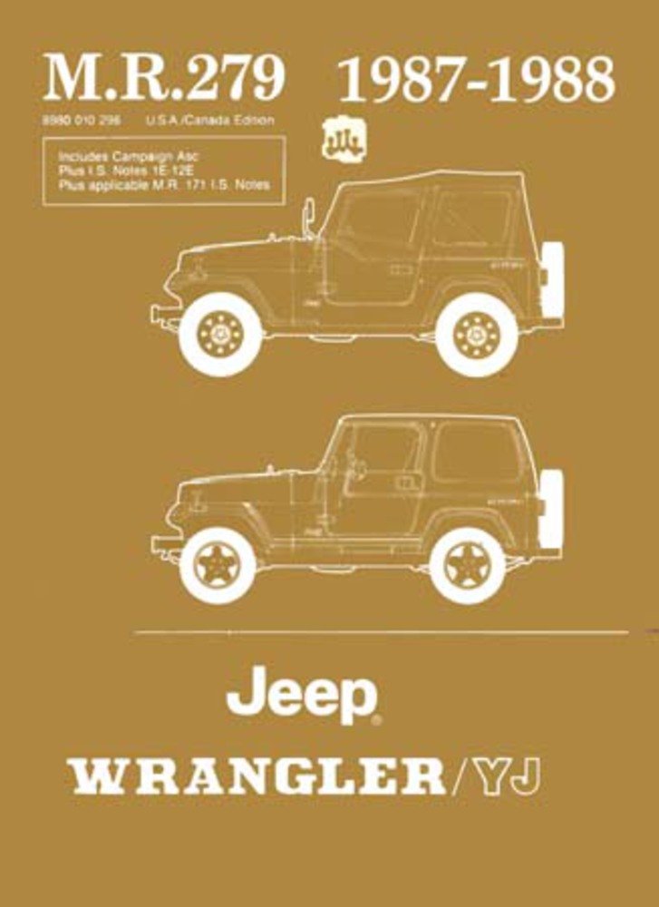 bishko automotive literature 1987 1988 Jeep Wrangler Yj Shop Service Repair Manual Book Engine Electrical