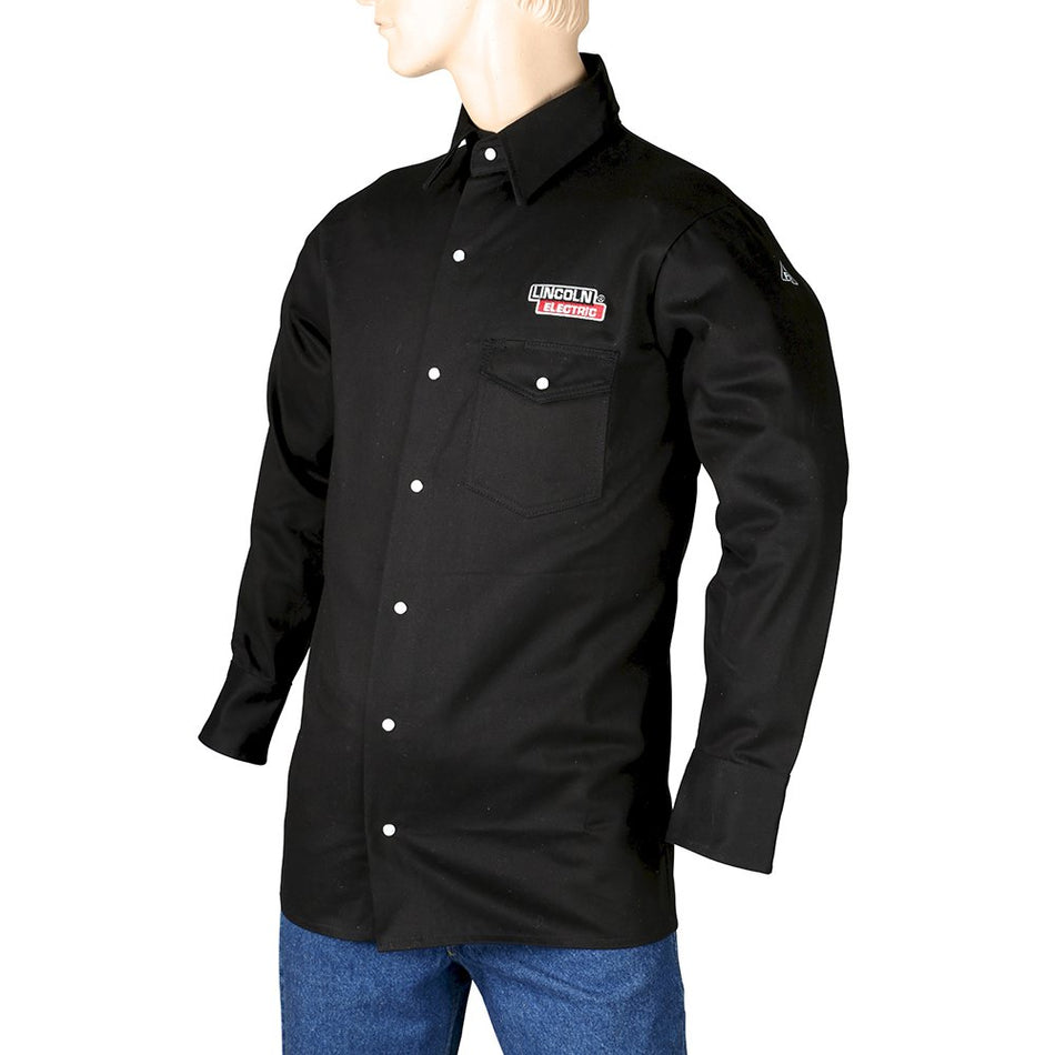 Lincoln Electric KH809XXL Black XX-Large Flame-Resistant Cloth Welding Shirt