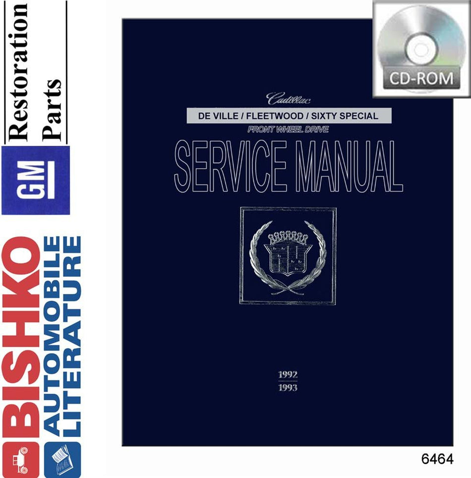 bishko automotive literature Shop Service Repair Manual CD for The 1992 1993 Cadillac Fleetwood Deville