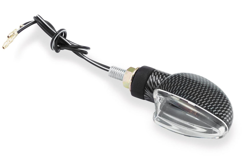 BikeMaster Universal Mini-Stalk Turn Signals, Carbon/Clear