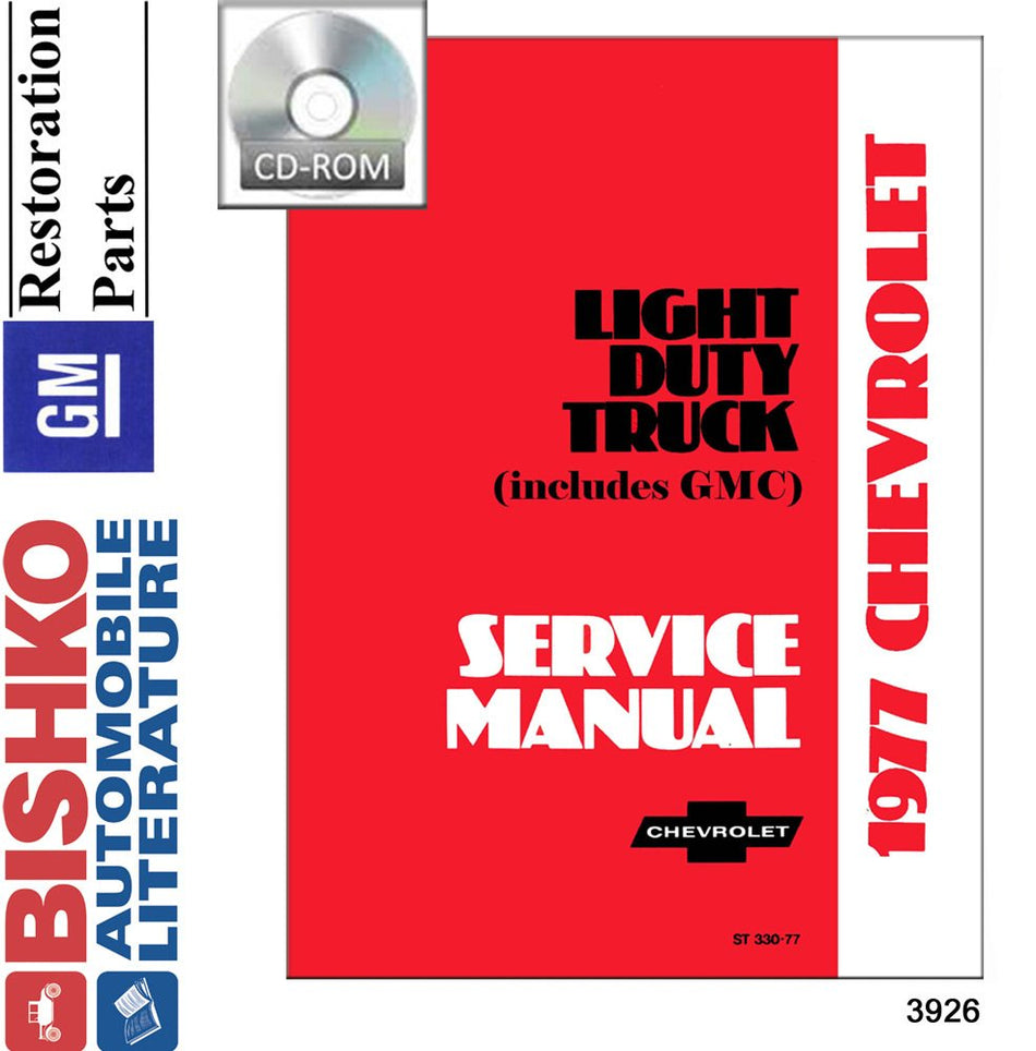 bishko automotive literature 1977 Chevy GMC 10-35 Pickup Truck Shop Service Repair Manual CD Engine