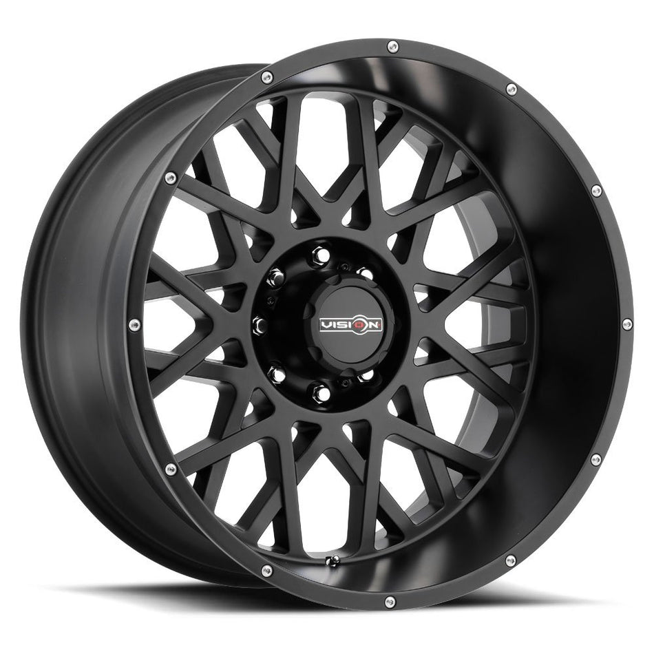 VISION 412 Rocker Anthracite w/Satin Black Lip & Chrome Bolts 20X12