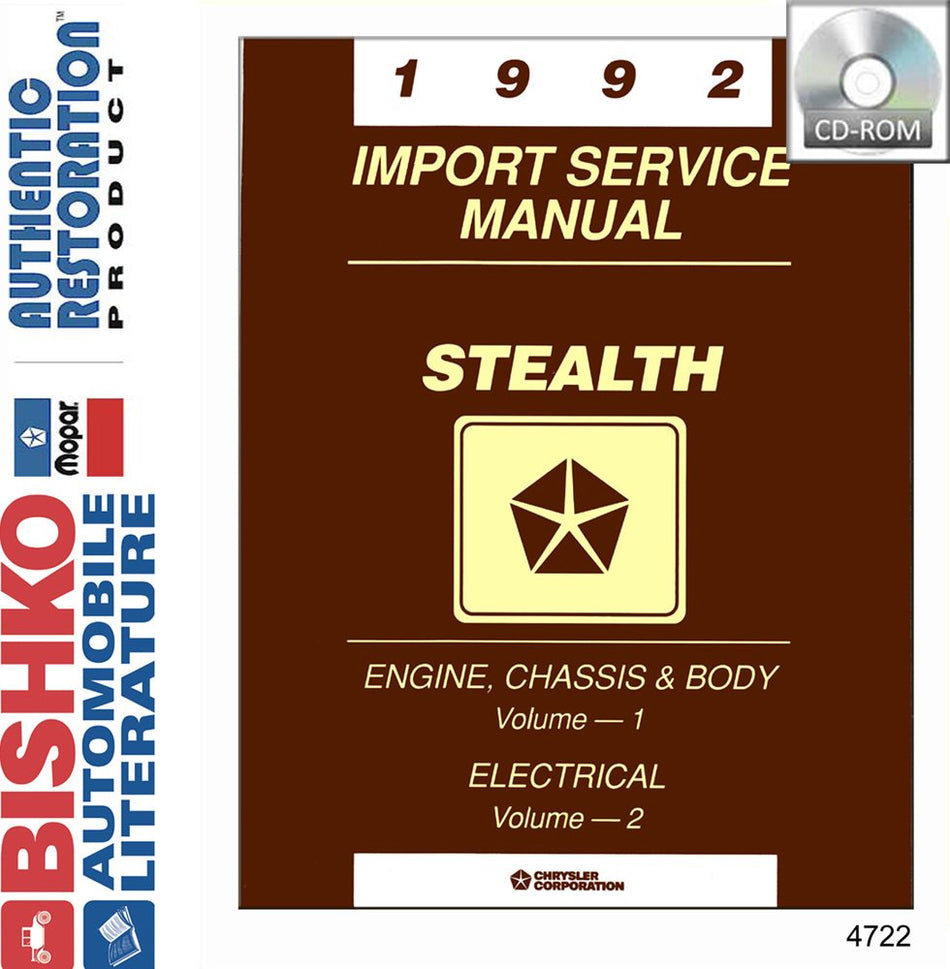 bishko automotive literature 1992 Dodge Stealth Shop Service Repair Manual CD Engine Electrical Drivetrain