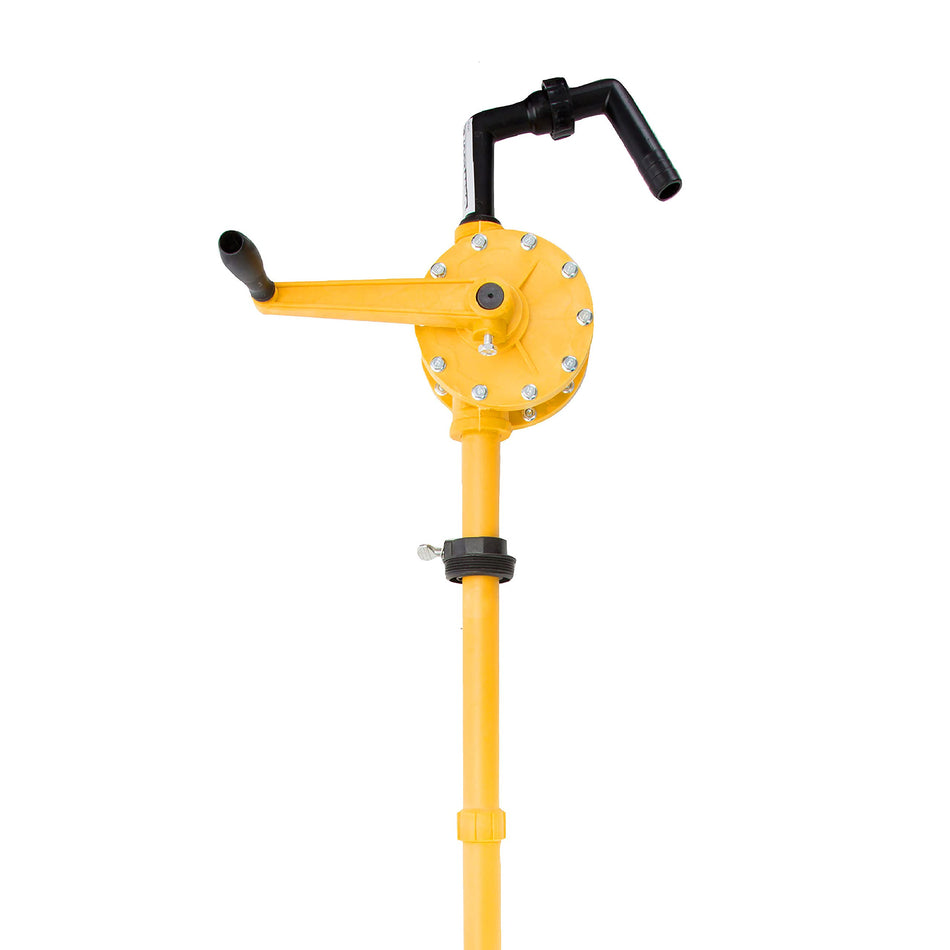 OEMTOOLS 24470 Rotary Barrel Pump, Polypropylene Drum Hand Pump for Water-Based Solutions, 55 Gallon Water Barrel Pump, Chemical Barrel Pump, Fast Flow Rate