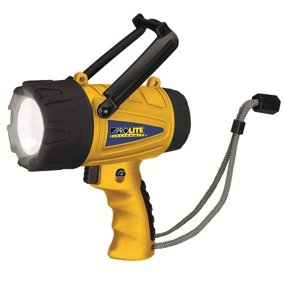Alert Spotlight LED Rechargeable Waterproof 650 Lumens Stamping SPR10Z. Great Light for Camping, Walking, Boating, Golfing, Hiking, Checking Out Your Back Yard, and Much More!, Yellow