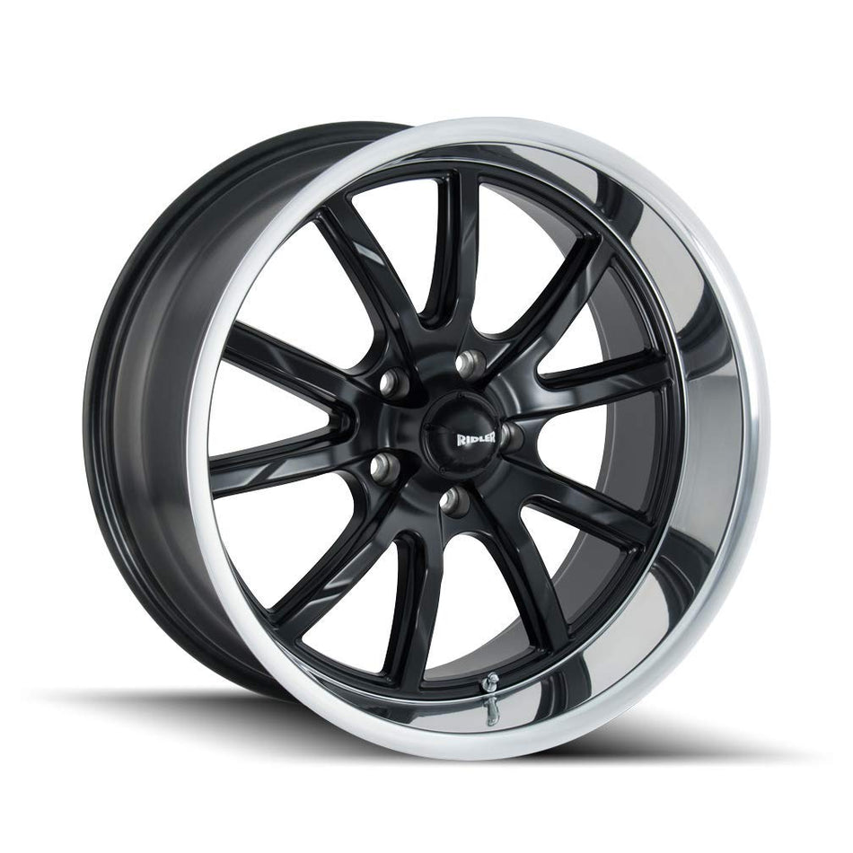 650 17x8, Bolt Pattern: 5x4.5/, Offset: 0, MATTE BLACK/POLISHED LIP, set of 1