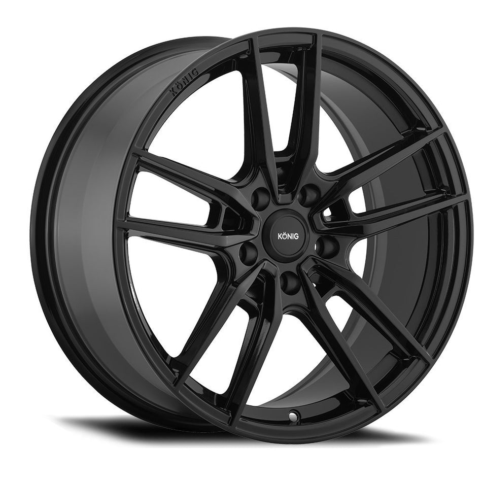 Konig Myth Wheels Gloss Black Aluminum and Milled Spokes (1 x 1. inches /5 x, 1 inches Offset)