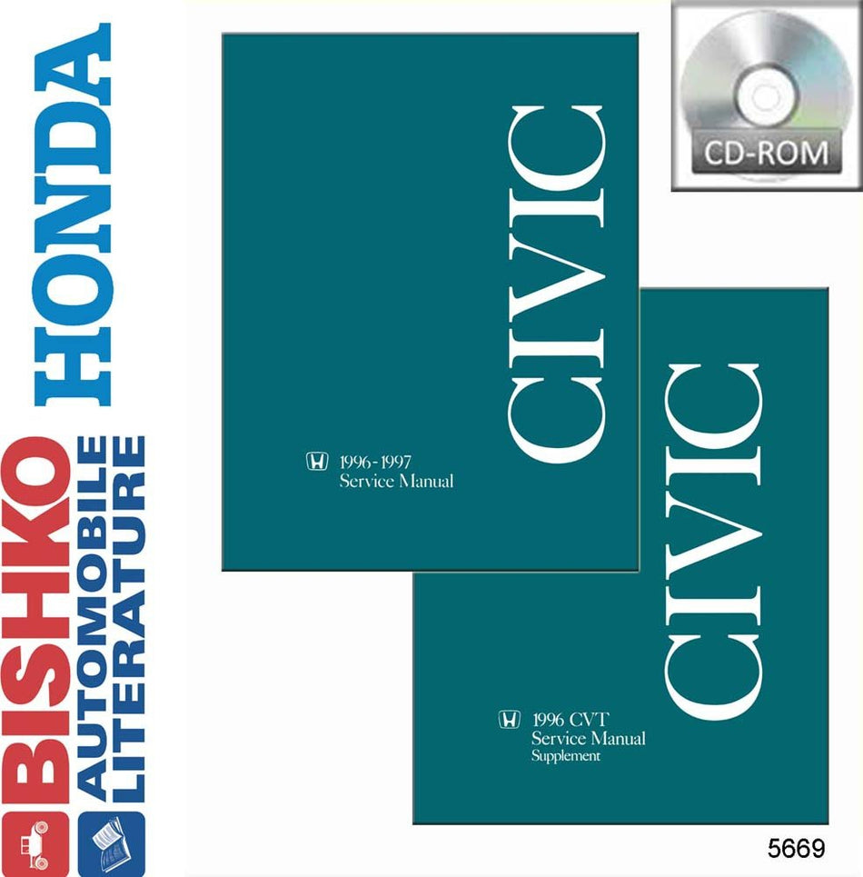 bishko automotive literature Shop Service Repair Manual CD Engine Drivetrain Wiring OEM for 1996 1997 Honda Civic