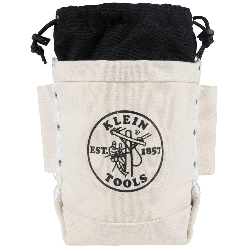 Klein Tools 5416TC Tool Bag, Top Closing Bolt Bag with 3-Inch Drawstring, Load Rated with Tunnel Connect, 5 x 10 x 9-Inch