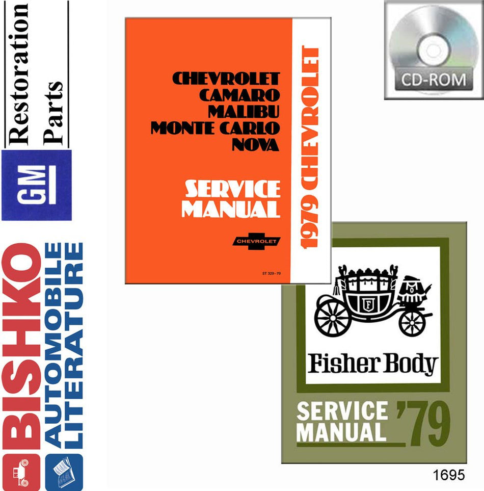 bishko automotive literature 1979 Chevrolet (No Corvette) Shop & Body Service Repair Manual CD Engine Wiring