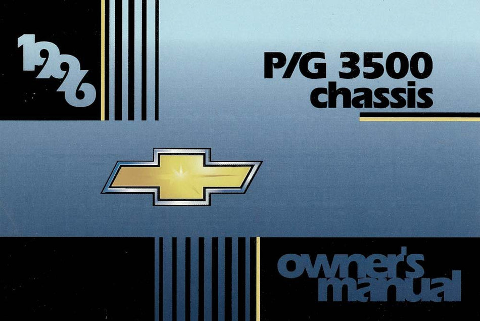 bishko automotive literature 1996 Chevrolet P & G Van Owners Manual User Guide Reference Operator Book Fuses