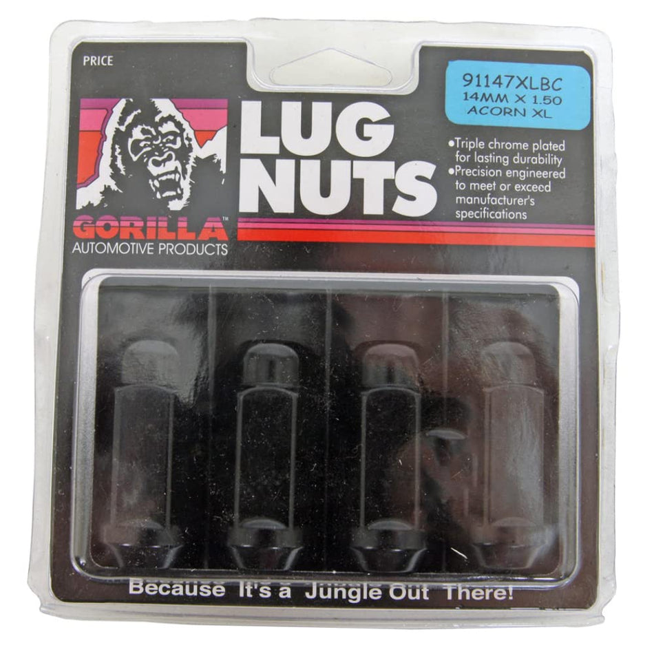 Gorilla Automotive 91147XLBC Bulge XL Lug 13/16 14-1.50 Blk Clam