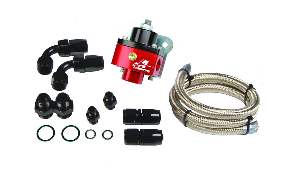 Aeromotive 17120 Regulator, Single Carburetor (P/N 13201) Kit (includes, hose, hose ends and fittings)