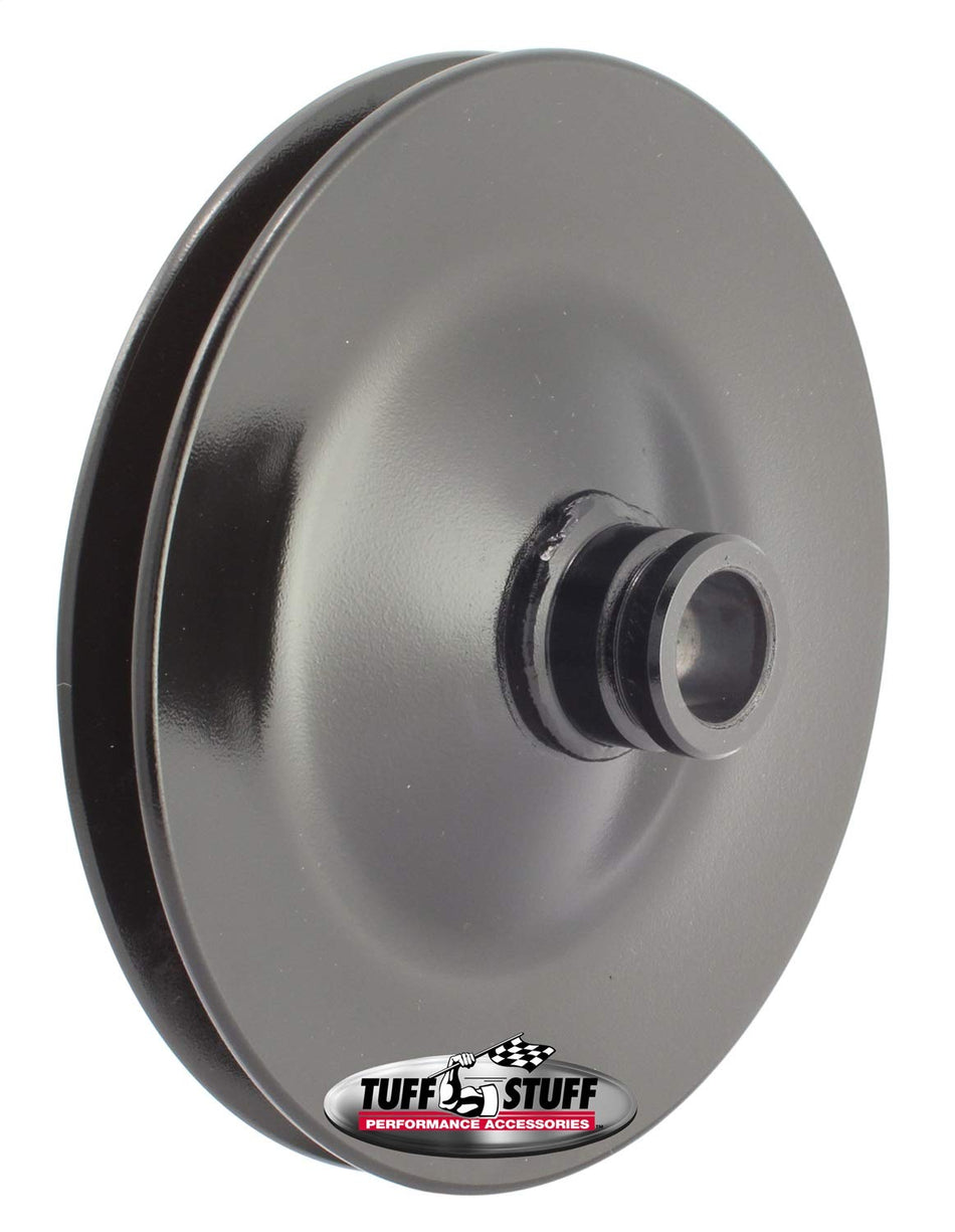 Tuff Stuff Performance 8485B Power Steering Pump Pulley; Single V-Groove; Fits All Tuff Stuff Saginaw Style Pumps That Require A Press-On Pulley; Black Powder Coated;