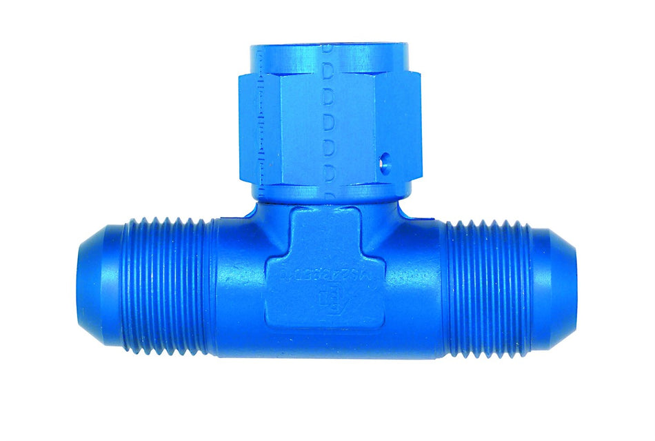 Aeroquip FBM2282 Tee w/Female On The Bottom -6AN Dash Size x -6AN Dash Size x -6AN Dash Size Aluminum Blue Anodized Bulk Packaged Tee w/Female On The Bottom