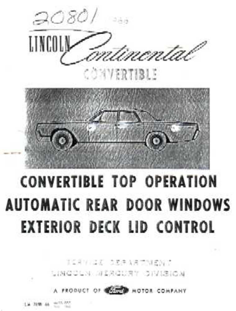 bishko automotive literature 1966 Lincoln Convertible Electrical Wiring Diagrams Schematics Manual Book OEM