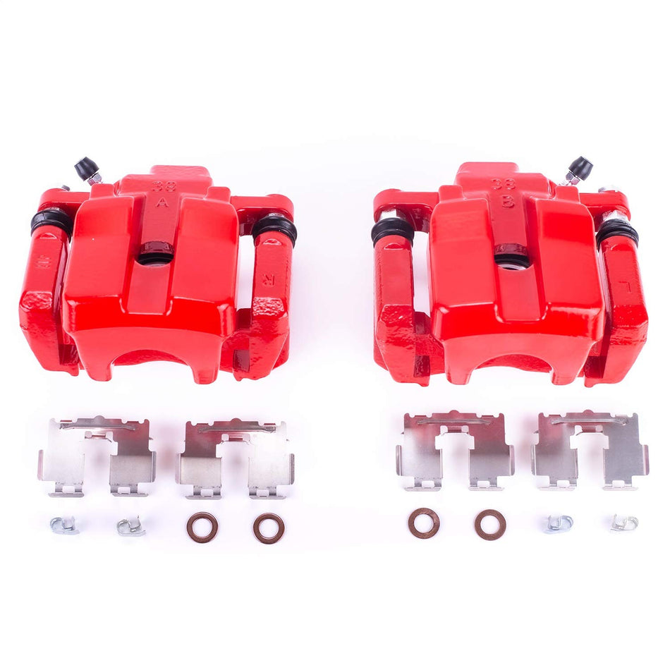 Power Stop Rear S6186 Pair of High-Temp Red Powder Coated Calipers