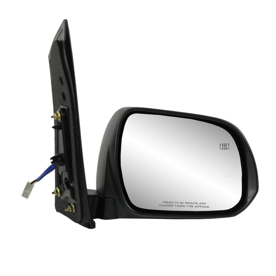Fit System Passenger Side Mirror for Toyota Sienna, Textured Black w/PTM Cover, Foldaway, w/o spot Mirror, Heated Power