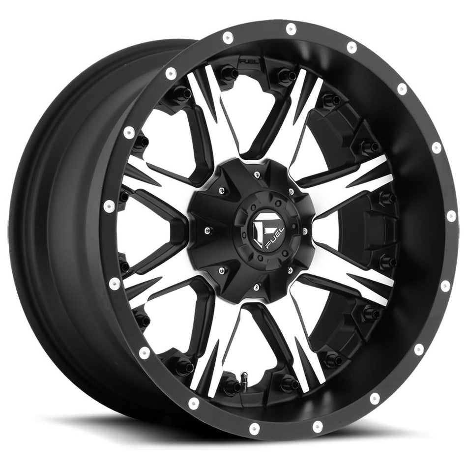 Fuel 1PC D541 20X10 8X180 MT-BLK-MACH -12MM - D54120001850