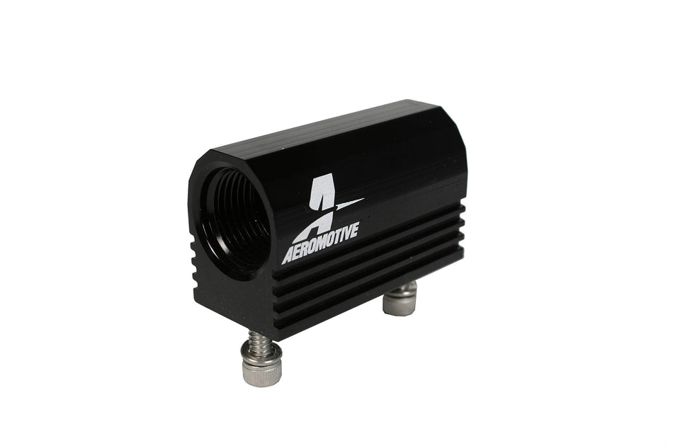 Aeromotive 15115 Fuel Rail Pressure Sensor Adapter Log for Ford 4.6L, 2005-2006 (-08 AN Inlet/Outlet)